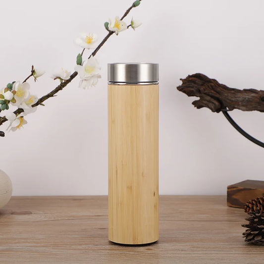 Eco-Friendly Bamboo Water Bottle – Stainless Steel Inner, 500ml