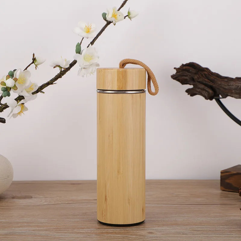 Eco-Friendly Bamboo Water Bottle - Variant  2  – Stainless Steel Inner, 350ml
