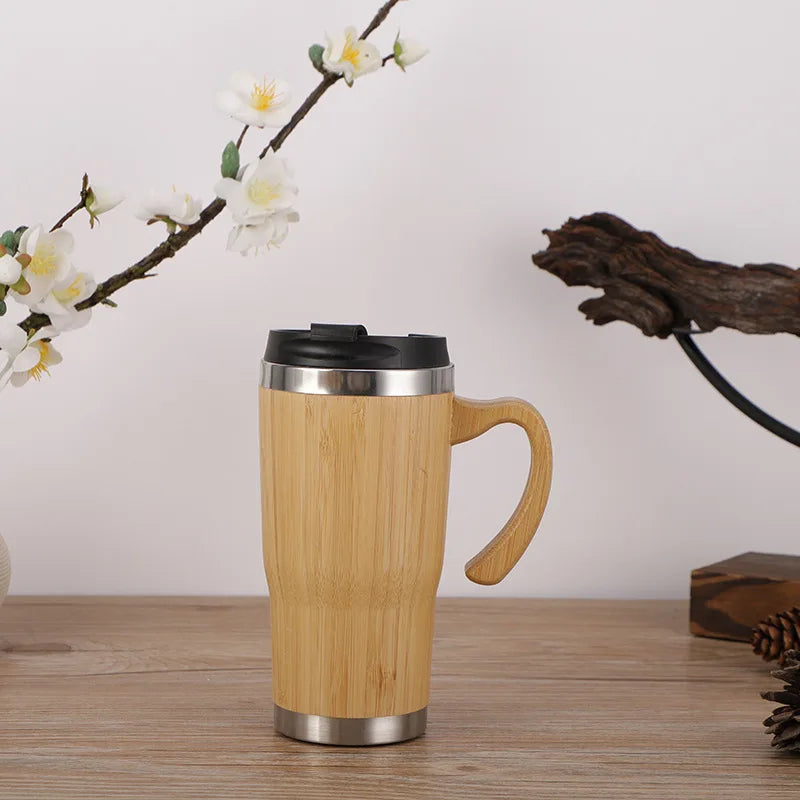 Eco-Friendly Bamboo Water Bottle - Variant  2  – Stainless Steel Inner, 350ml