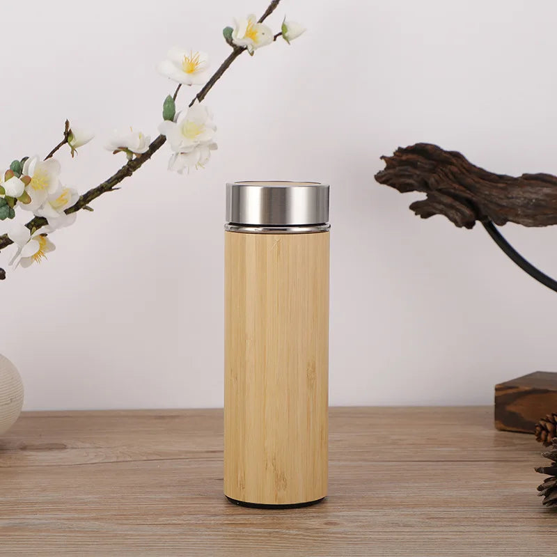Eco-Friendly Bamboo Water Bottle - Variant  2  – Stainless Steel Inner, 350ml