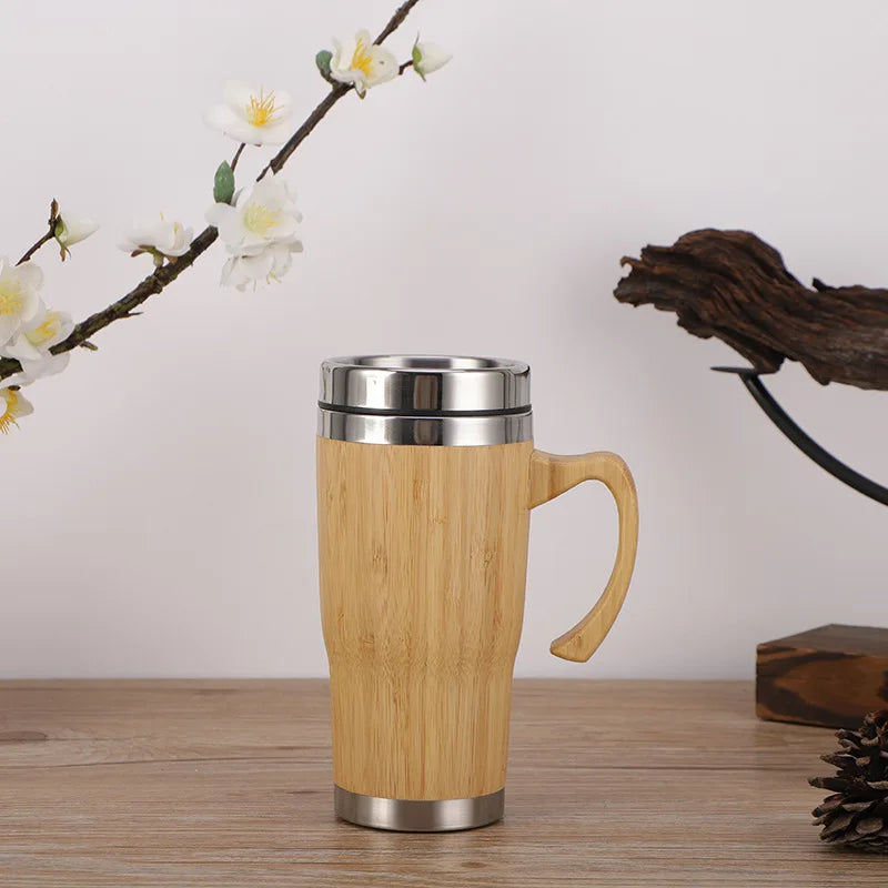 Eco-Friendly Bamboo Water Bottle - Variant  2  – Stainless Steel Inner, 350ml