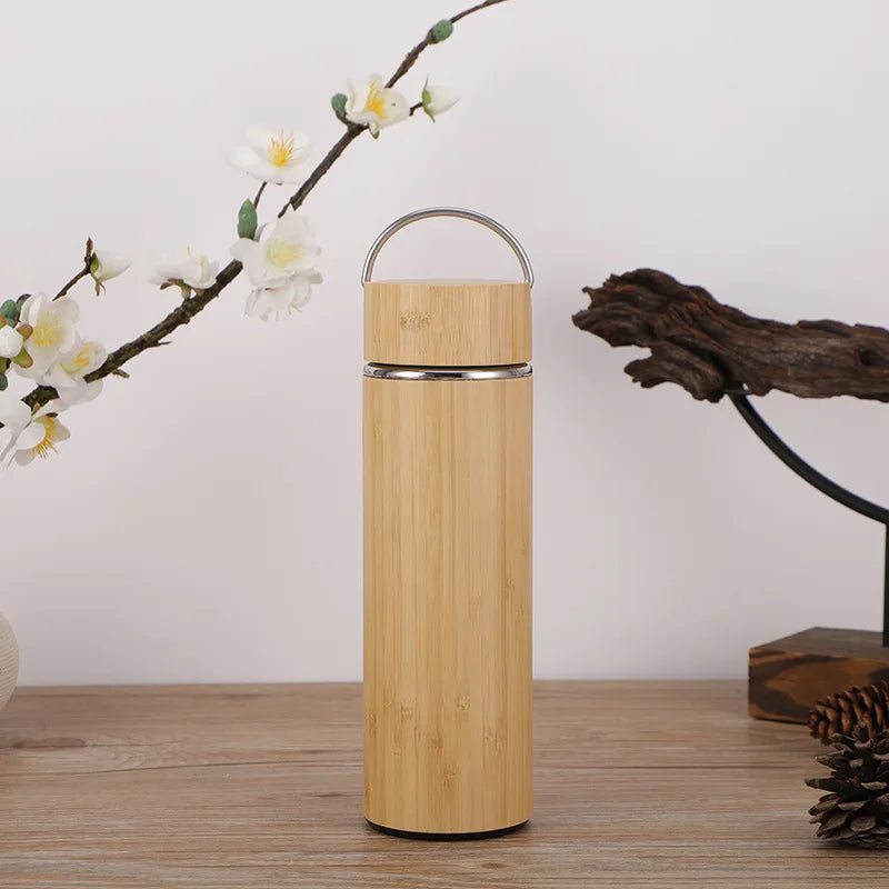 Eco-Friendly Bamboo Water Bottle - Variant  2  – Stainless Steel Inner, 350ml